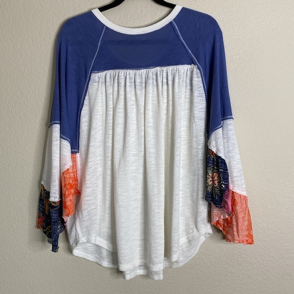 Free People Friday fever flowy sleeve top womens large runs big - Picture 7 of 7